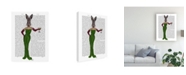 Trademark Global Fab Funky Rabbit Green Dress Canvas Art - 15.5" x 21"